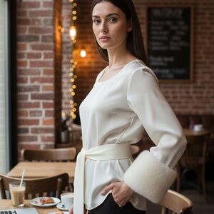 Alfani White Long Sleeve Top